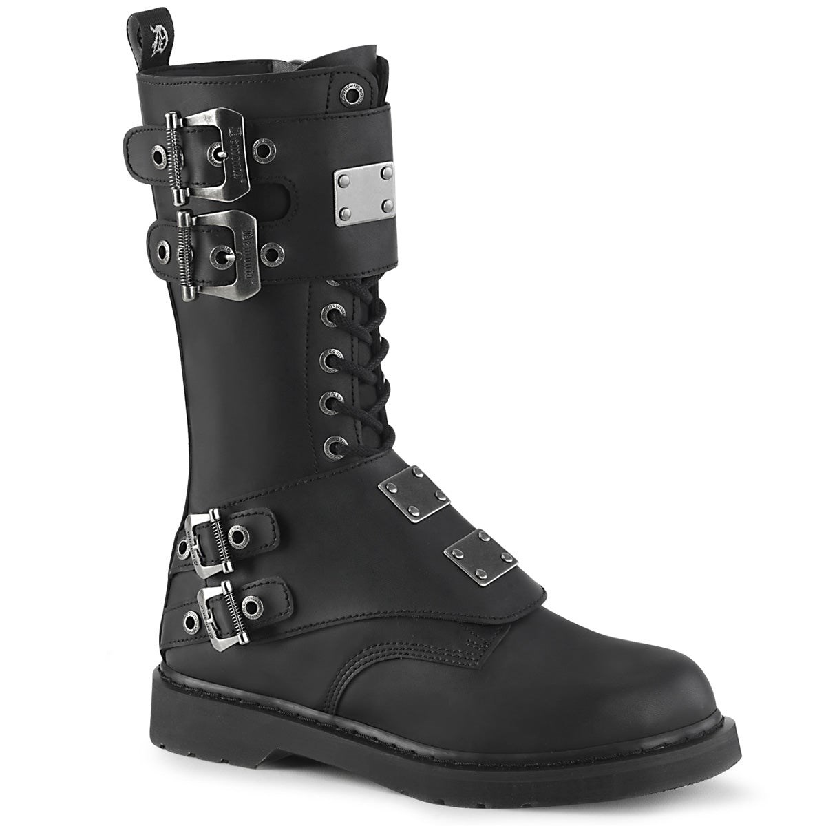 Black Demonia Bolt-345 Vegan Leather Women\'s Combat Boots | 03MRTD