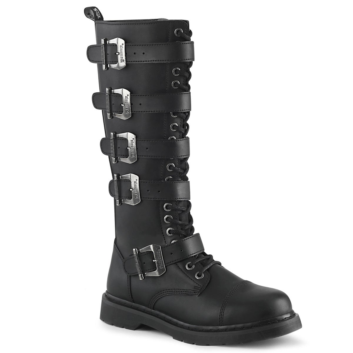 Black Demonia Bolt-425 Vegan Leather Men\'s Combat Boots | 68SMRA