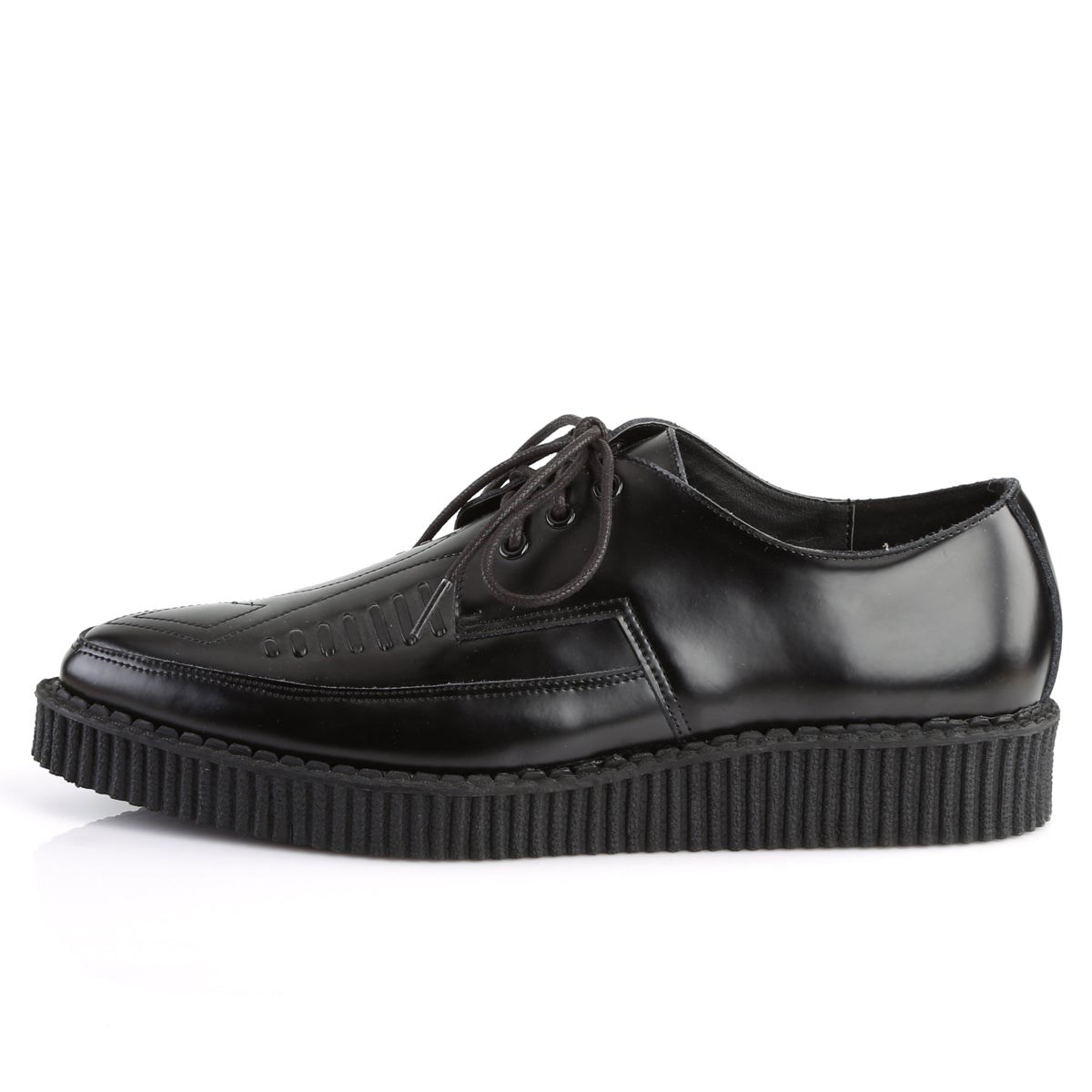 Black Demonia Creeper-712 Leather Men's Creepers Shoes | 39ALBM