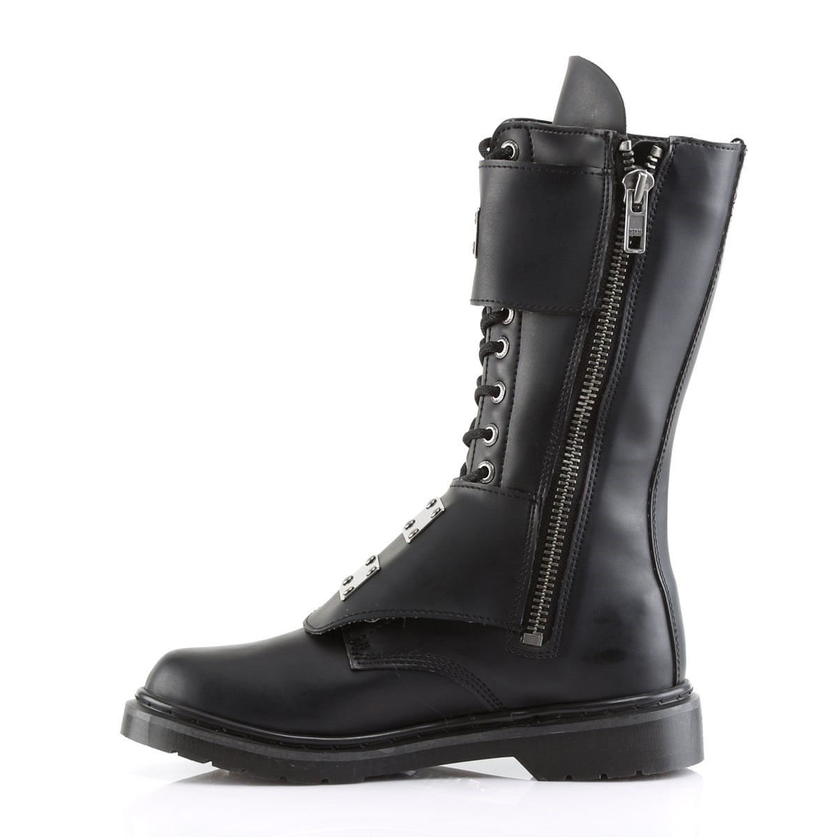 Black Demonia Defiant-302 Vegan Leather Men's Combat Boots | 68THCP