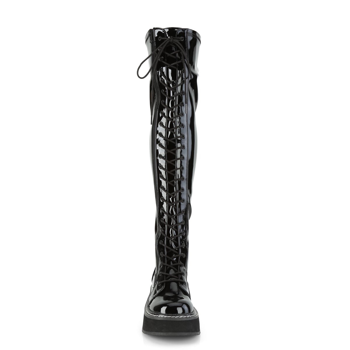 Black Demonia Emily-375 Patent Women's Over-the-knee Boots | 87FPHG