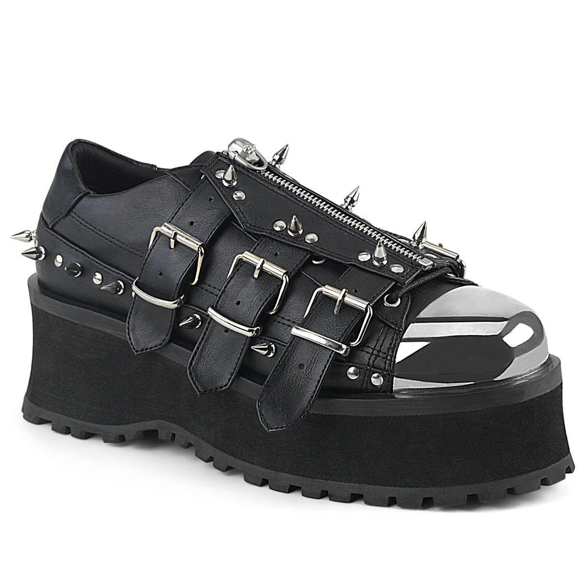 Black Demonia Gravedigger-03 Vegan Leather Men\'s Platform Shoes | 18TKHC