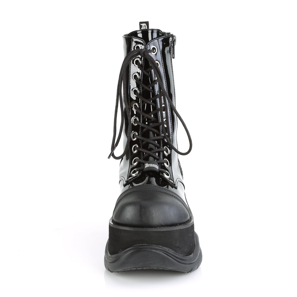 Black Demonia Neptune-200 Vegan Leather Men's Platform Boots | 31MJKO