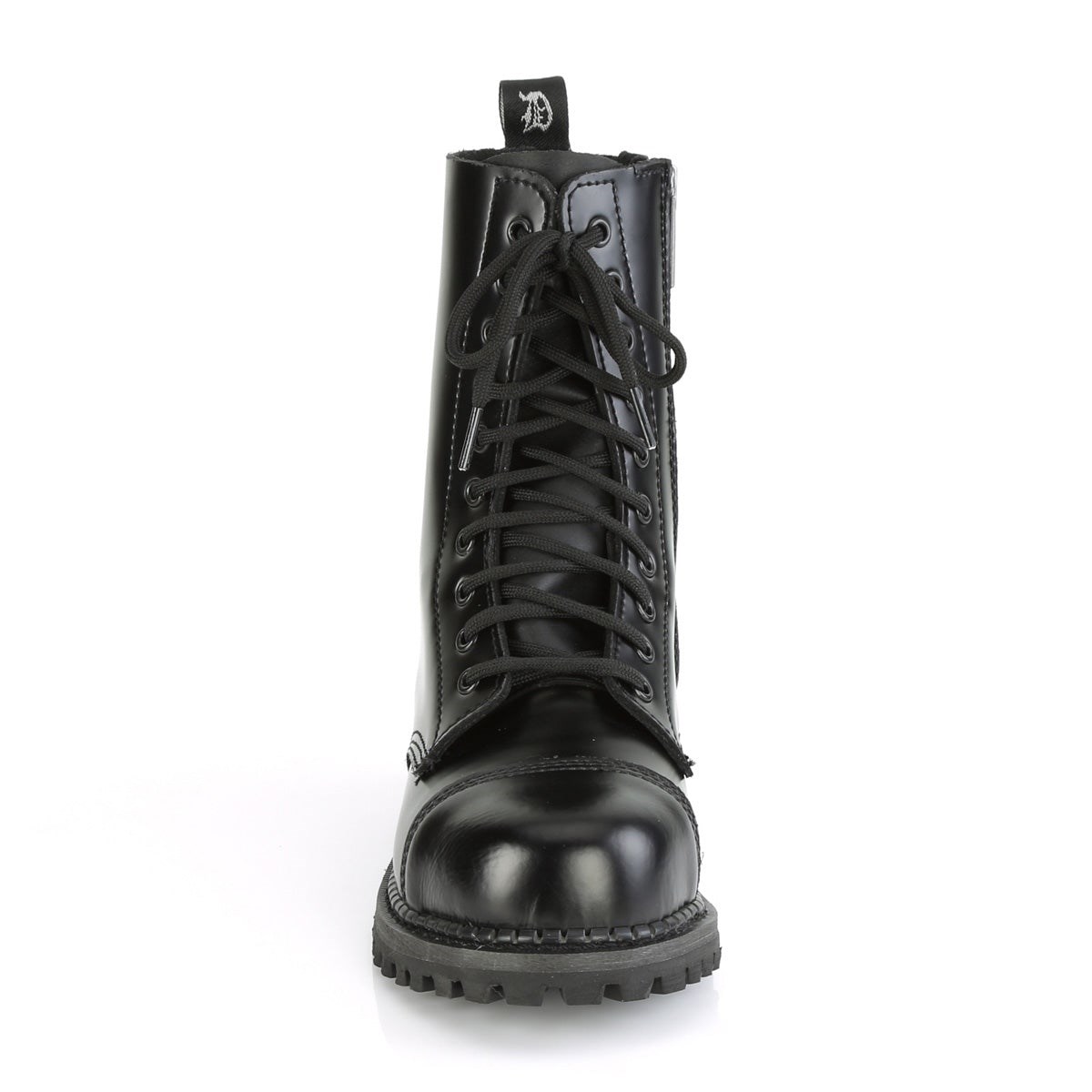 Black Demonia Riot-10 Leather Women's Ankle Boots | 82ZVNX