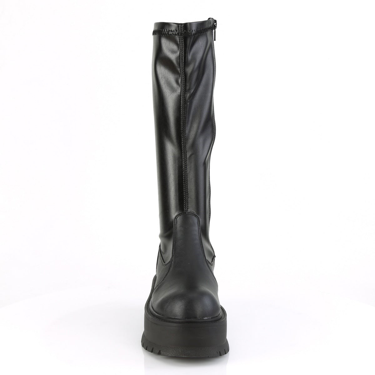 Black Demonia Slacker-200 Stretch Vegan Leather Women's Knee-high Boots | 21UNRE