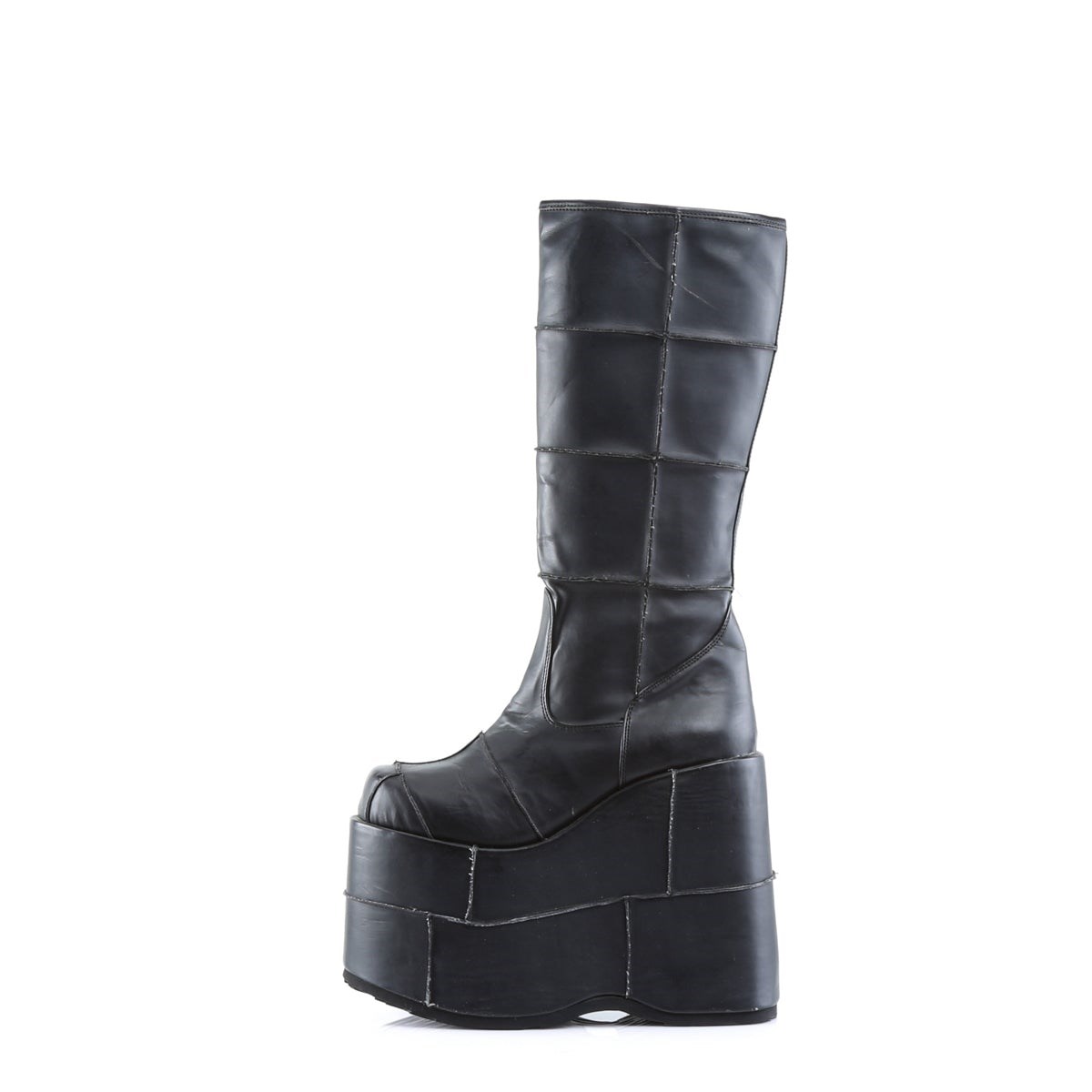 Black Demonia Stack-301 Vegan Leather Men's Knee-high Boots | 98EYVG