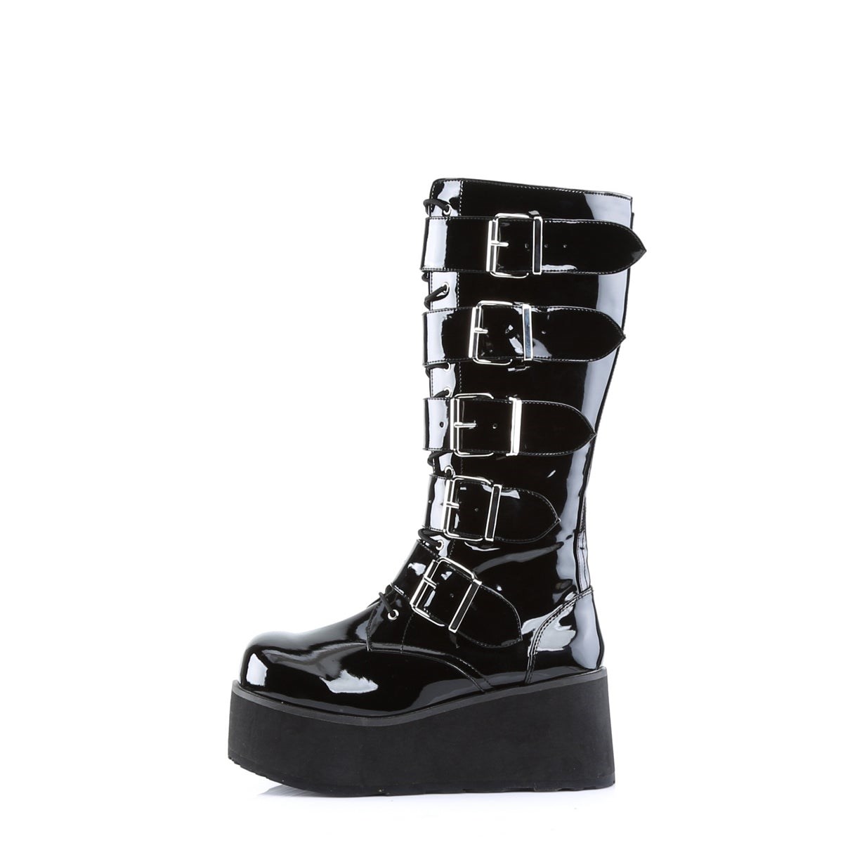 Black Demonia Trashville-518 Patent Men's Knee-high Boots | 94SRYD