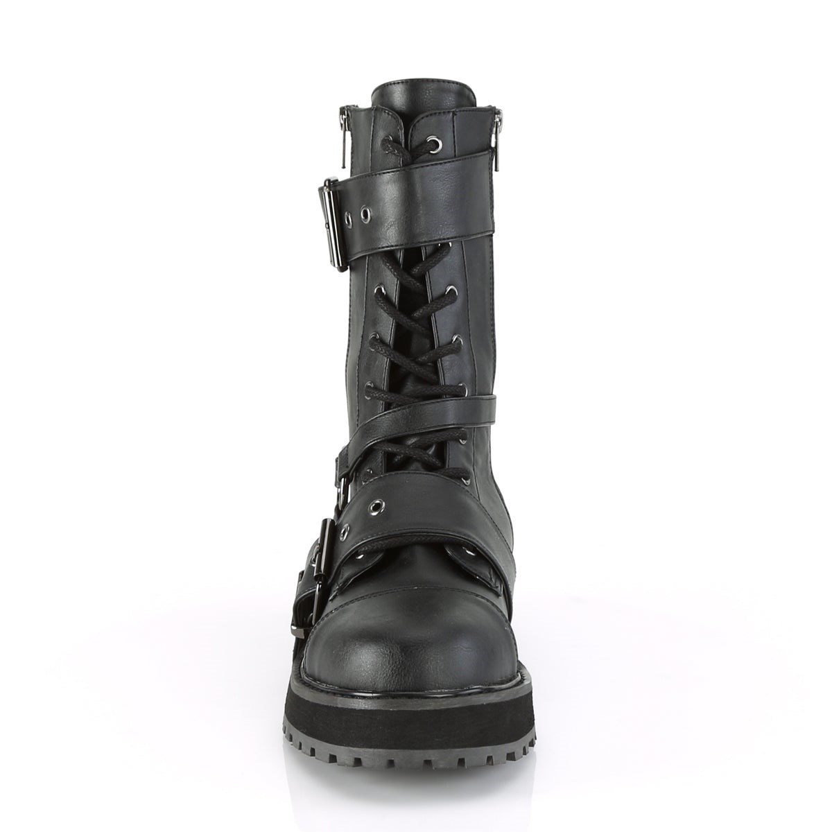 Black Demonia Valor-220 Vegan Leather Men's Platform Boots | 73JVRH