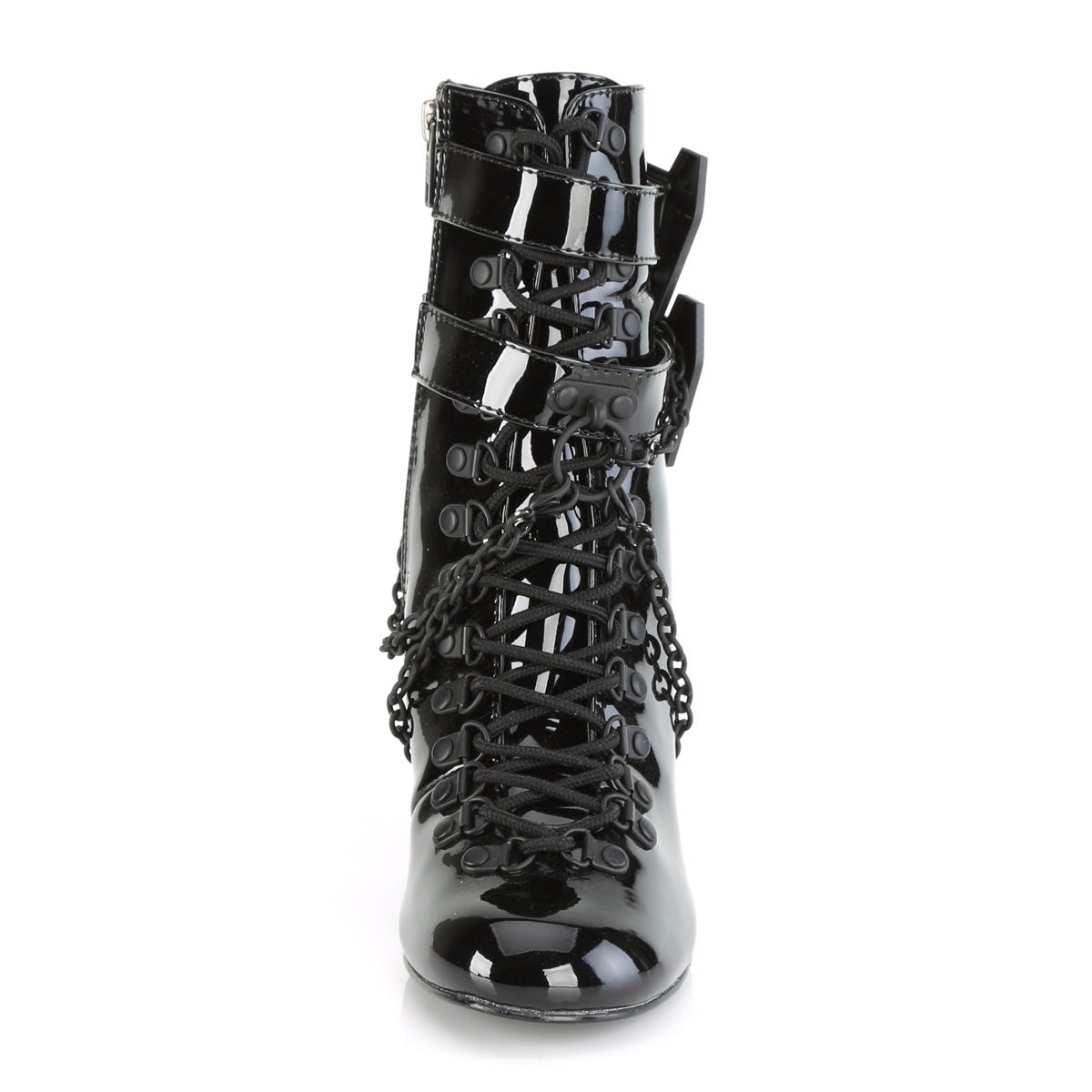 Black Demonia Vivika-128 Patent Women's Ankle Boots | 57APXO