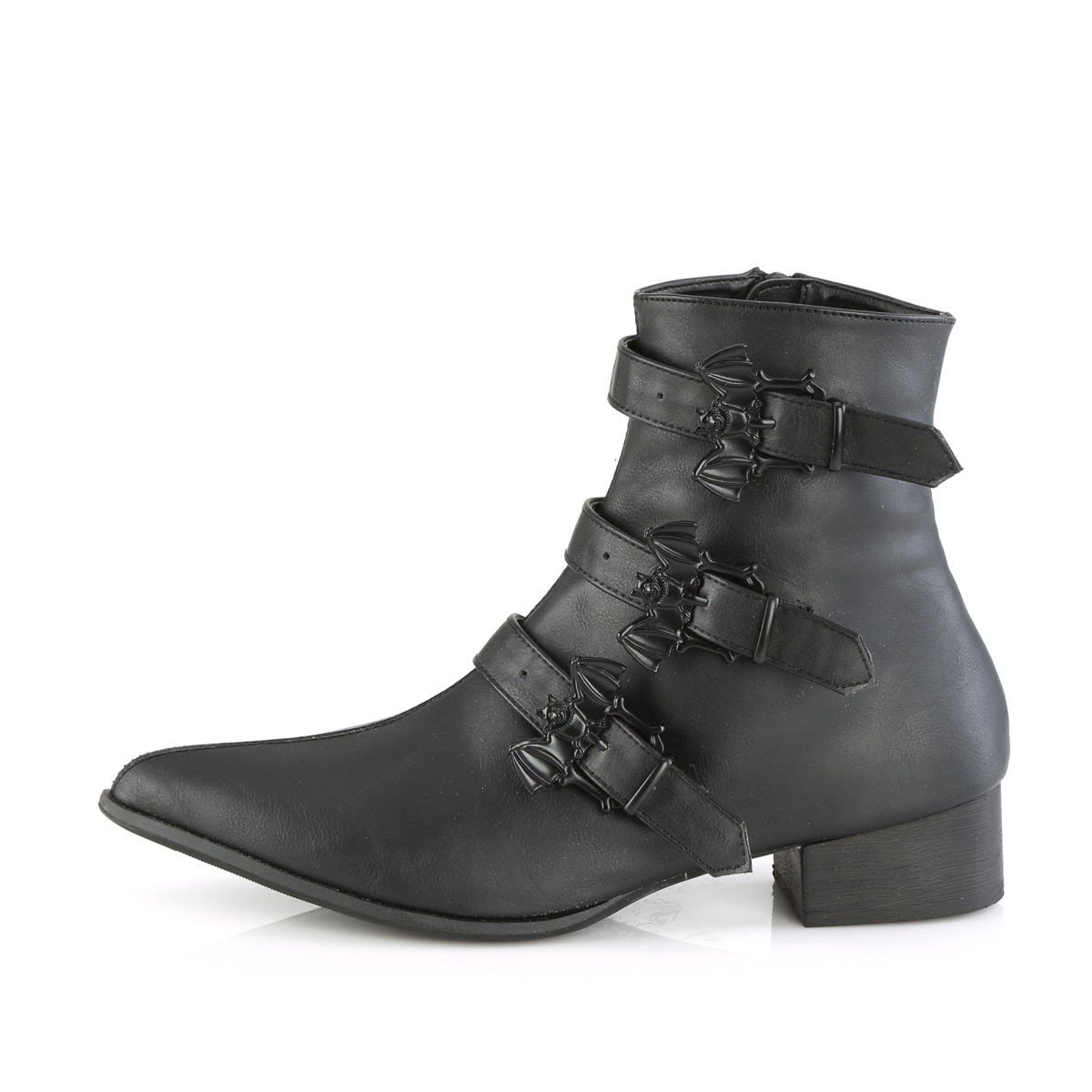 Black Demonia Warlock-50-B Vegan Leather Men's Ankle Boots | 01LKYJ