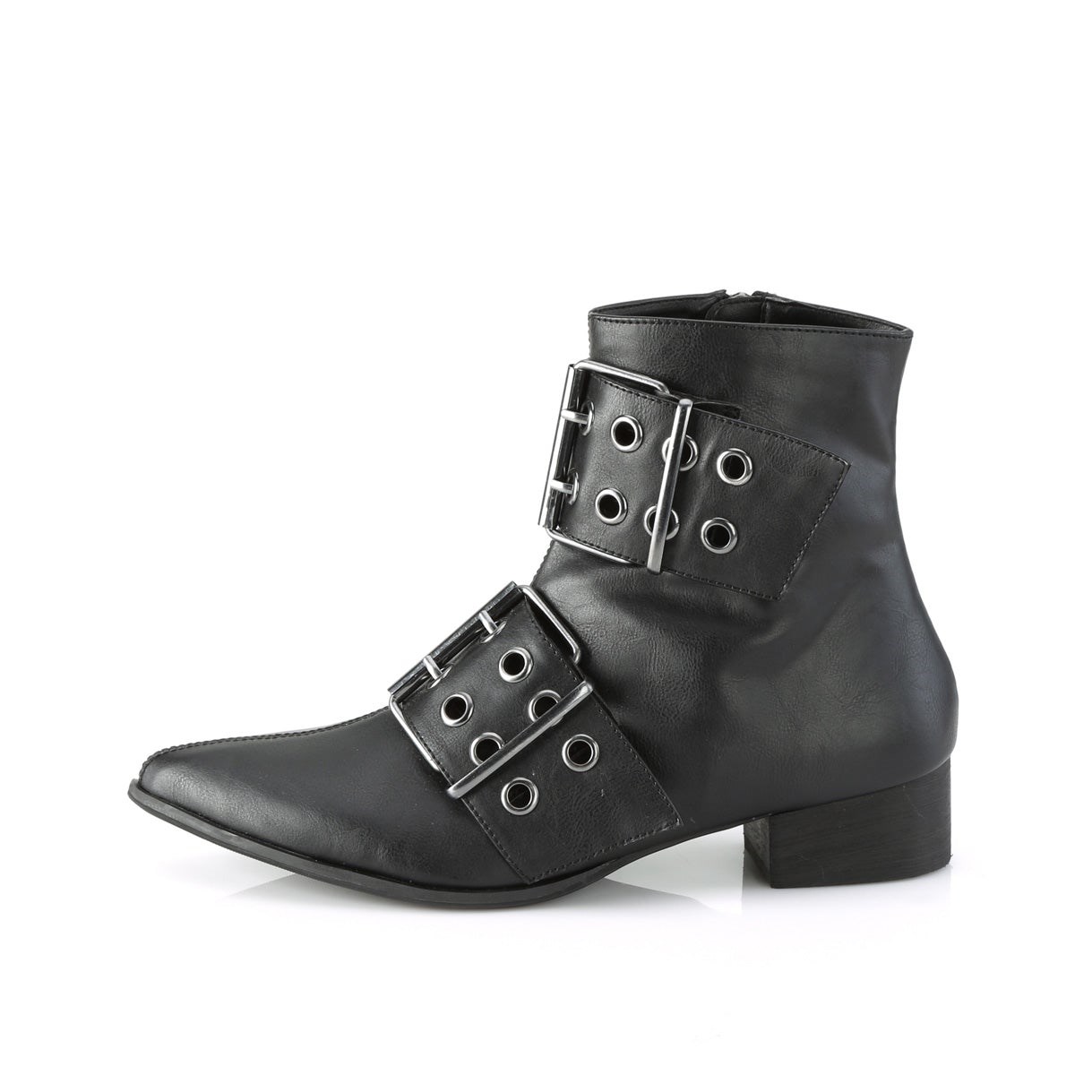 Black Demonia Warlock-55 Vegan Leather Men's Ankle Boots | 54ONRA