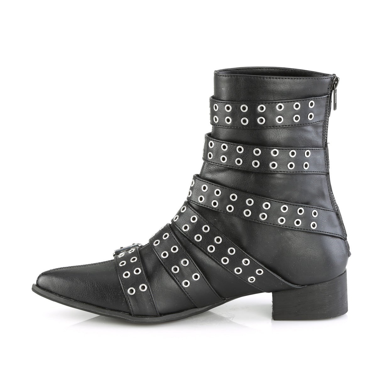 Black Demonia Warlock-70 Vegan Leather Men's Ankle Boots | 10LCPA