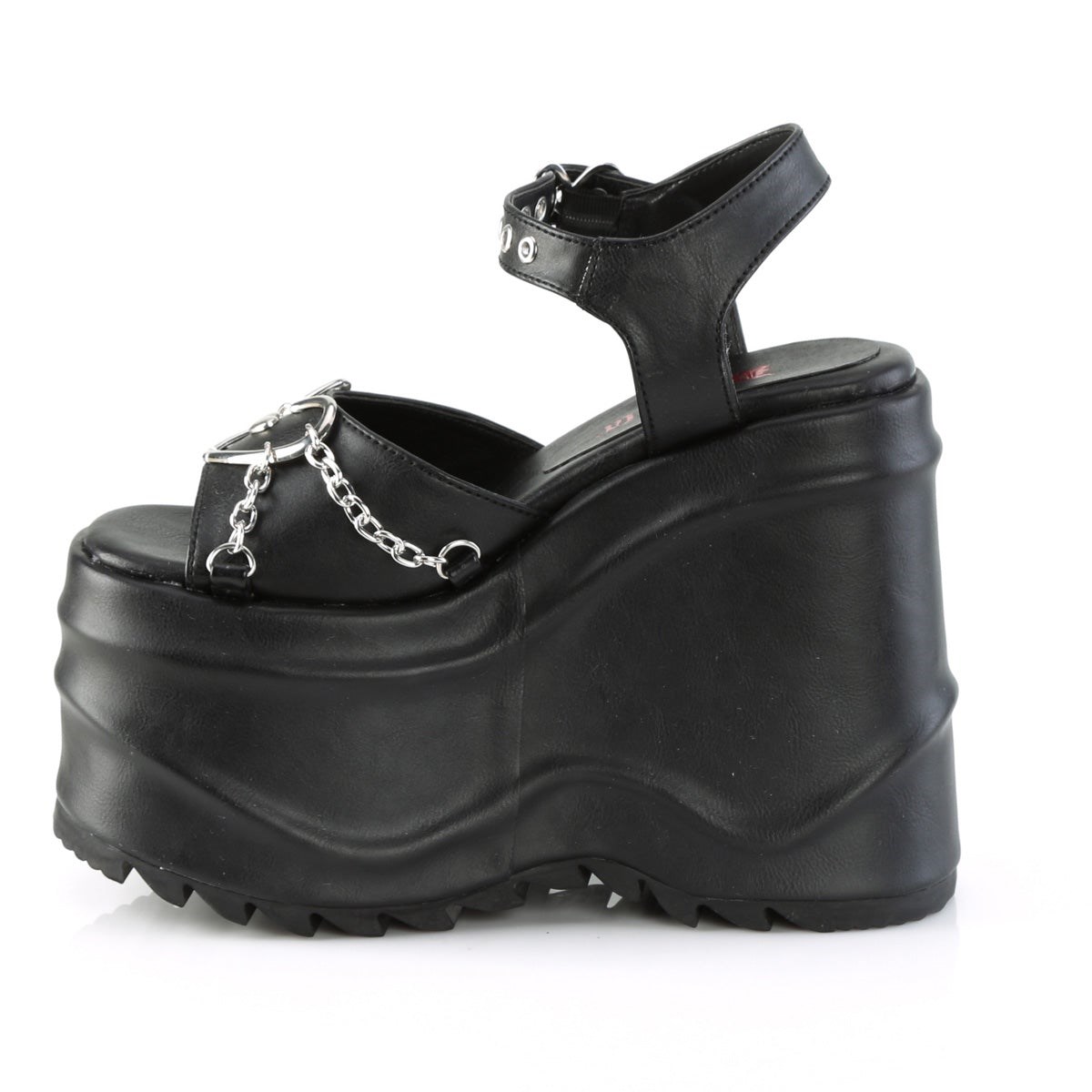 Black Demonia Wave-09 Vegan Leather Women's Sandals | 25CRTY