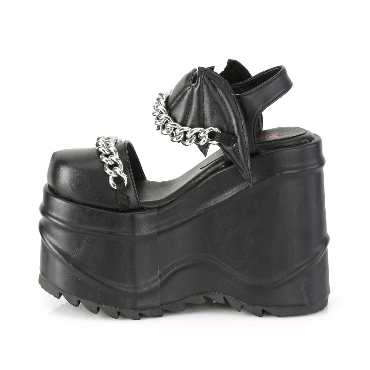 Black Demonia Wave-20 Vegan Leather Women's Sandals | 51PGKU