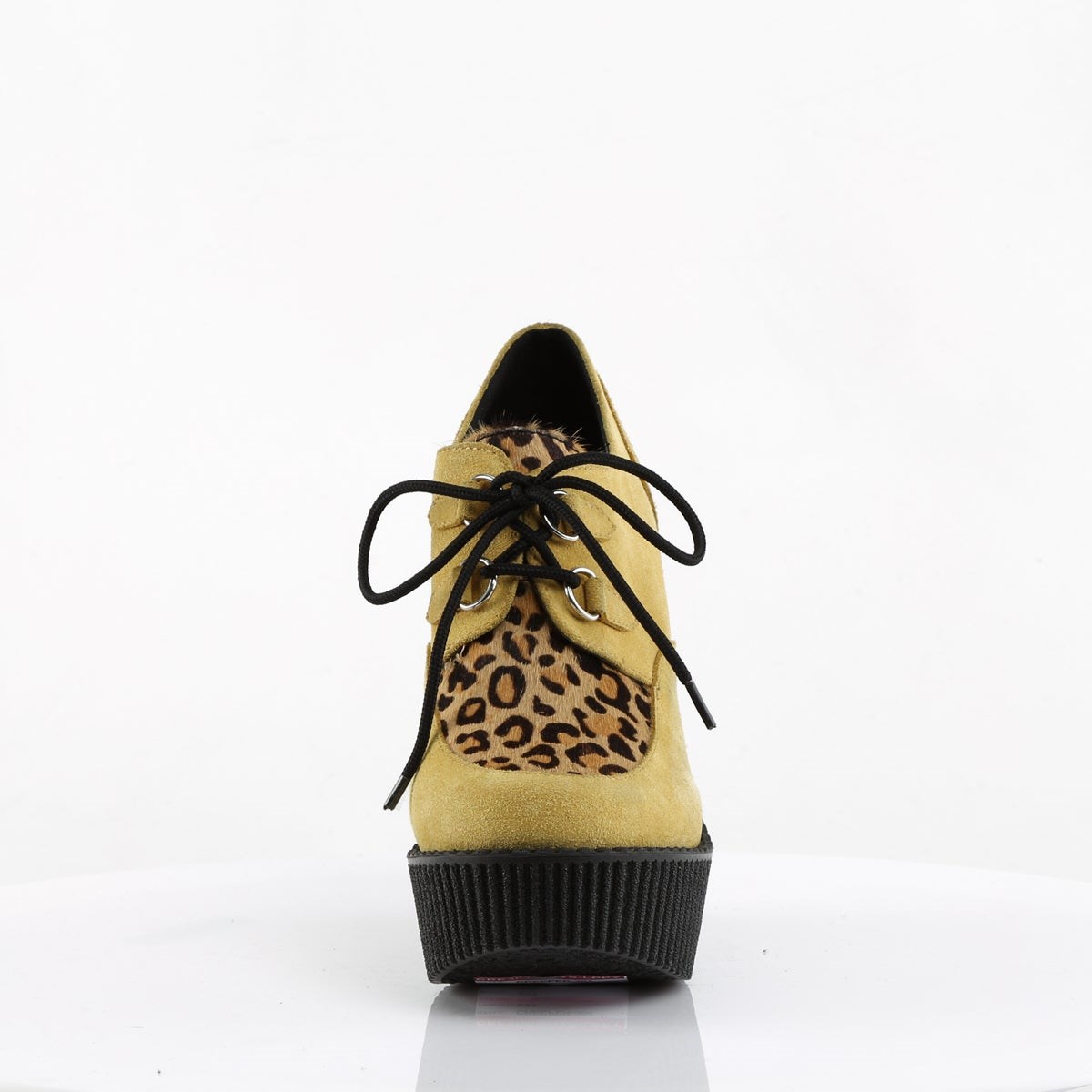 Mustard Demonia Creeper-304 Vegan Suede-Animal Women's Creepers Shoes | 38KLRA