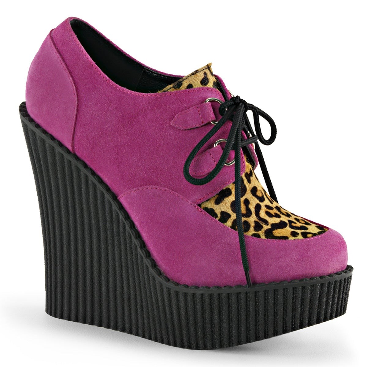 Pink Demonia Creeper-304 Vegan Suede-Animal Women\'s Creepers Shoes | 46RTNJ