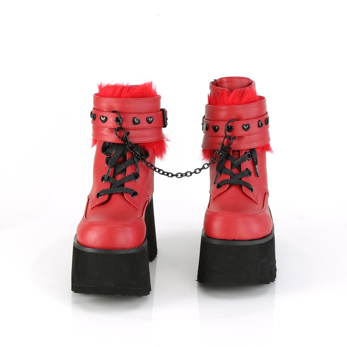 Red Demonia Ashes-57 Vegan Leather Women's Ankle Boots | 37GHZR