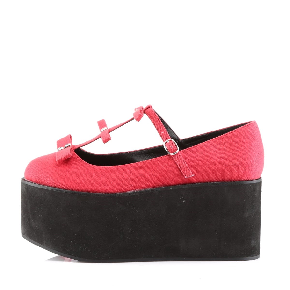 Red Demonia Click-08 Canvas Women's Platform Shoes | 57IBER