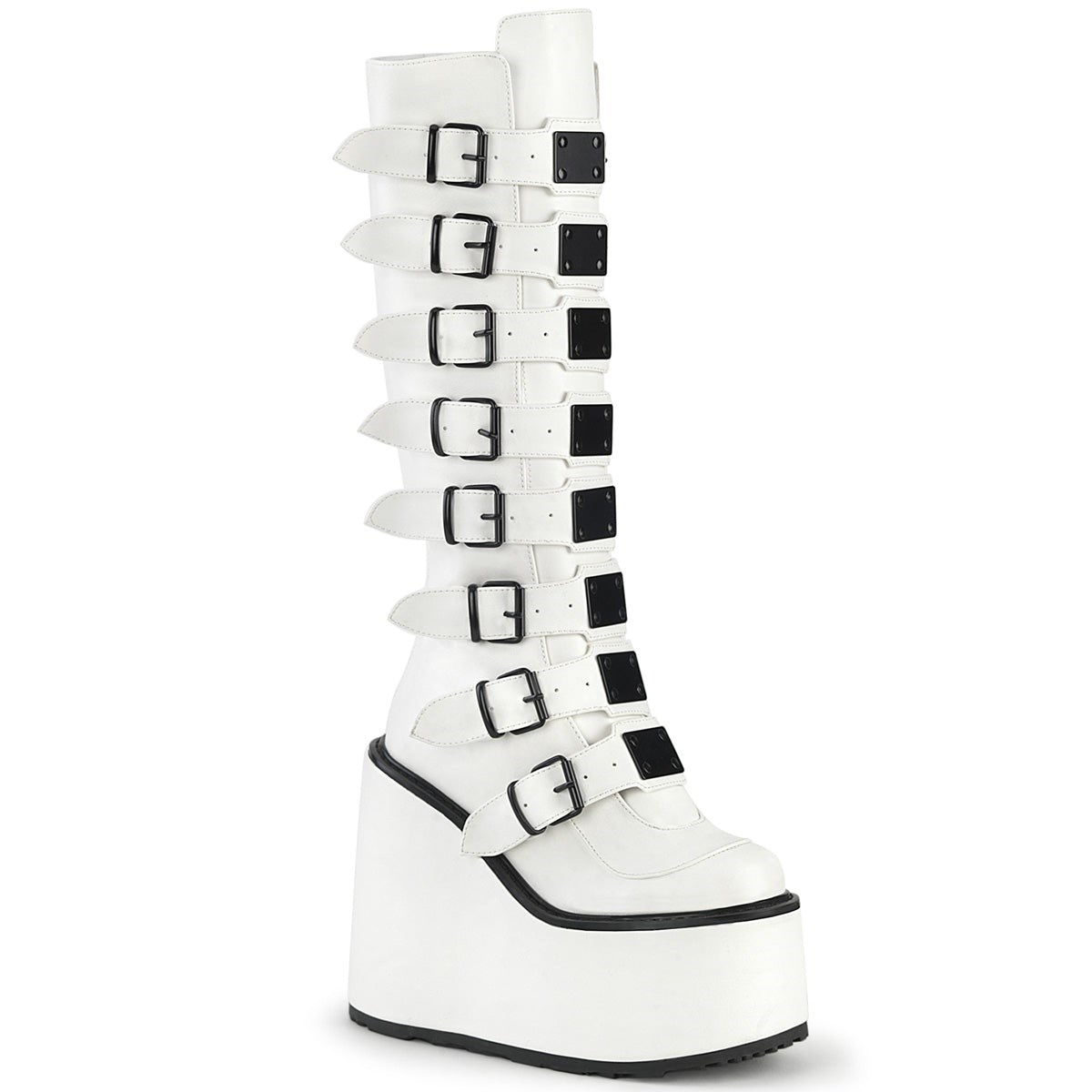 White Demonia Swing-815 Vegan Leather Women\'s Knee-high Boots | 12LPNZ